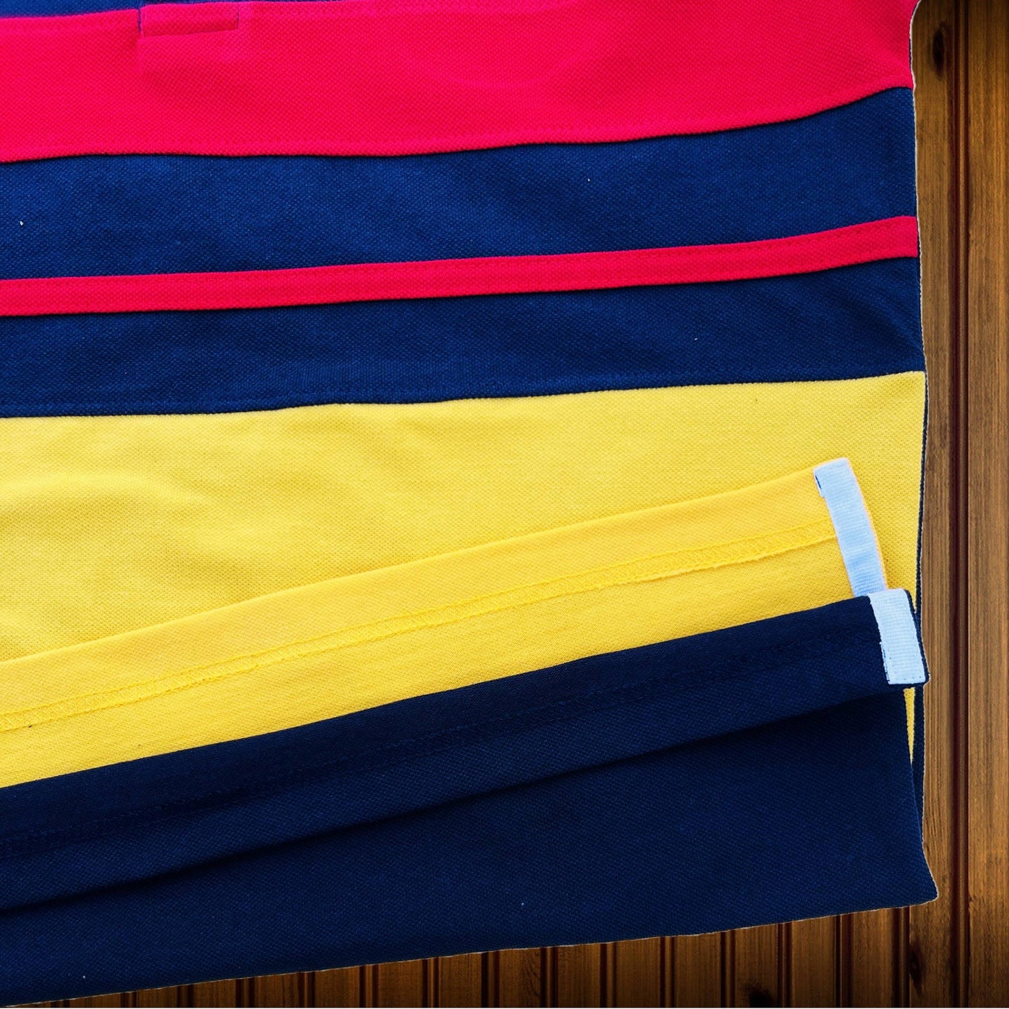 Men stylish T Shirt Navy Blue , Red with Golden Yellow, Red stripe